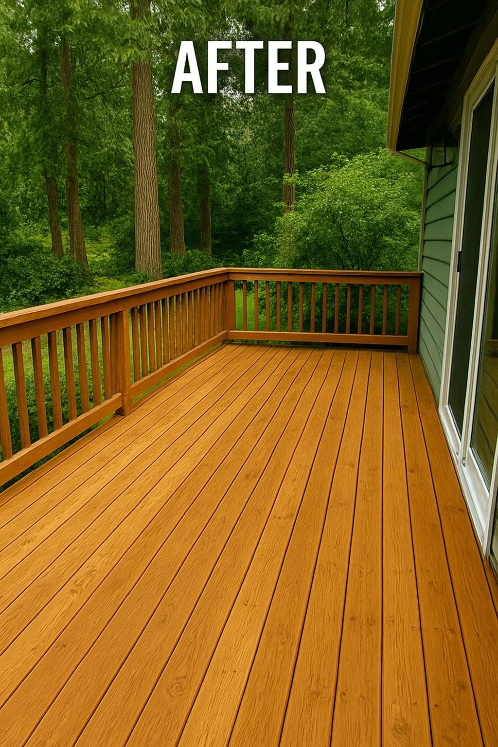 Deck after affordable pressure washing Portland OR